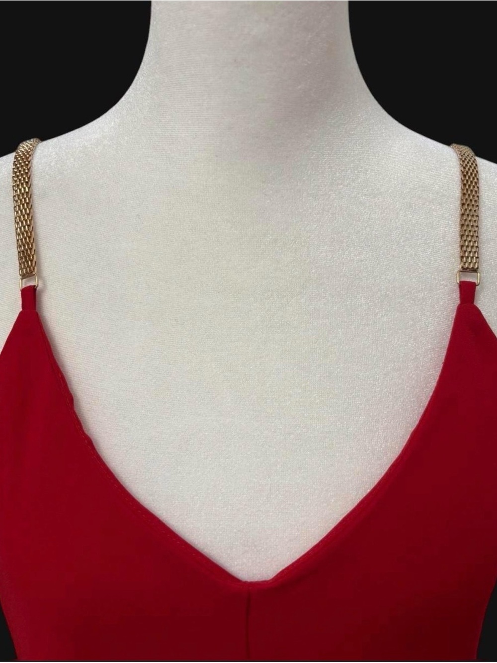✨ Y2K Express Red Chain Strap Going Out Cami Top Glam Party Club Size S